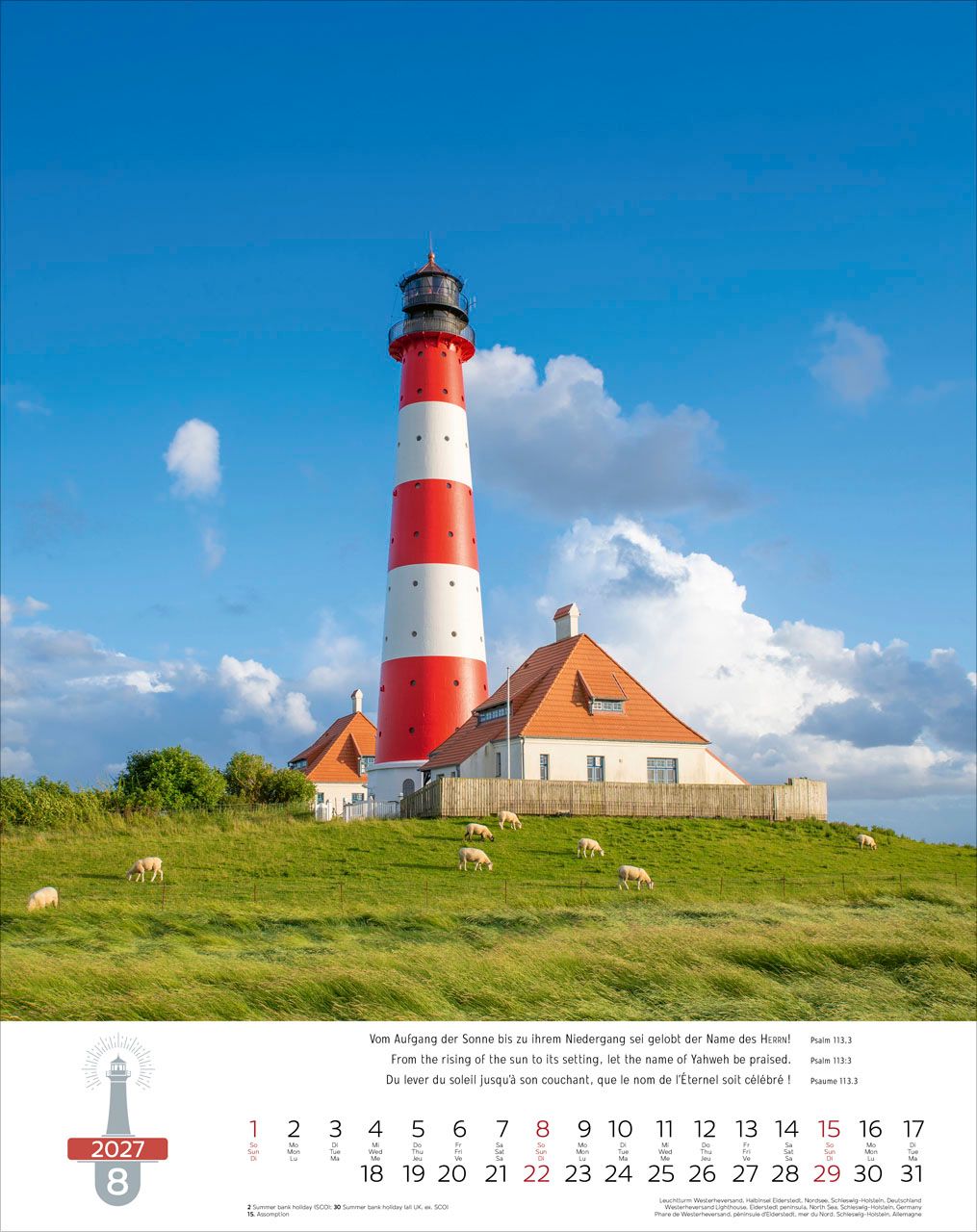 Wandkalender - Leuchttürme - Lighthouses - Phares 2027