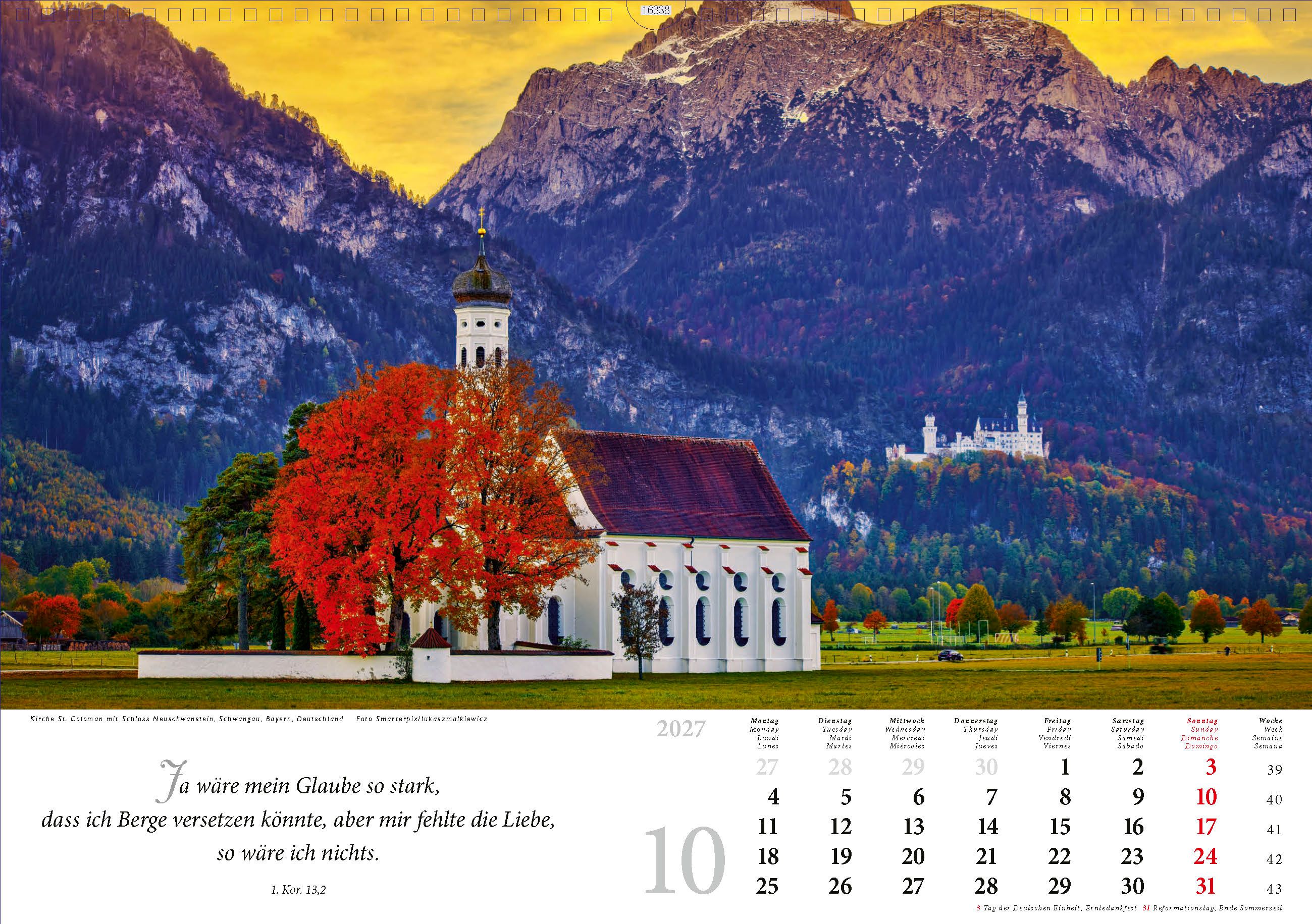 Wandkalender - Lobet, ihr Berge, den Herrn 2027