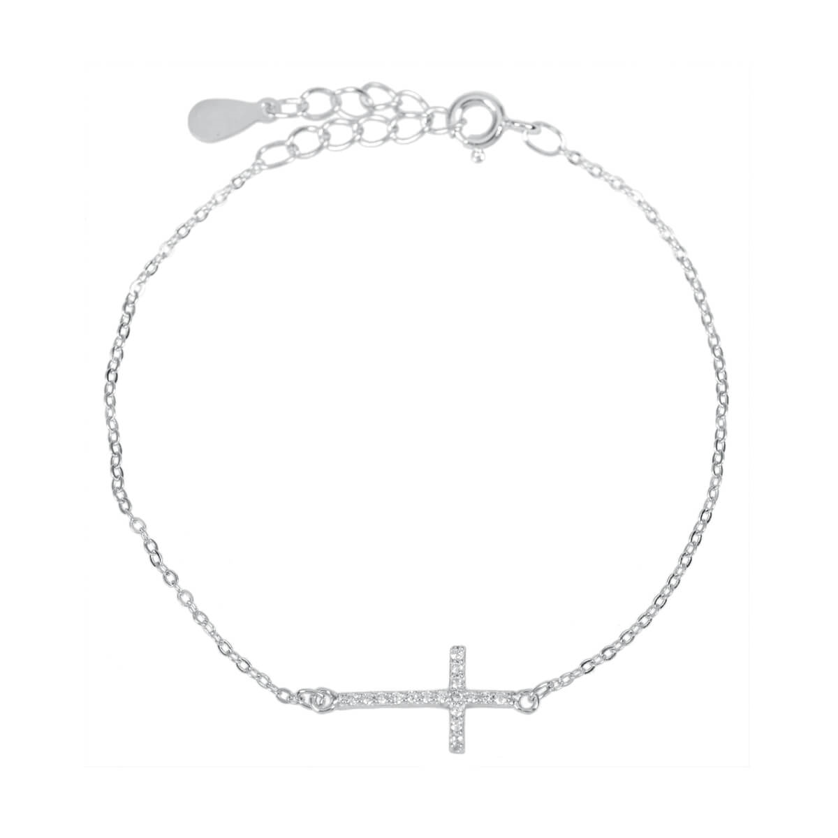 Armband - Armband Kreuz rhodiniert - Kreuz