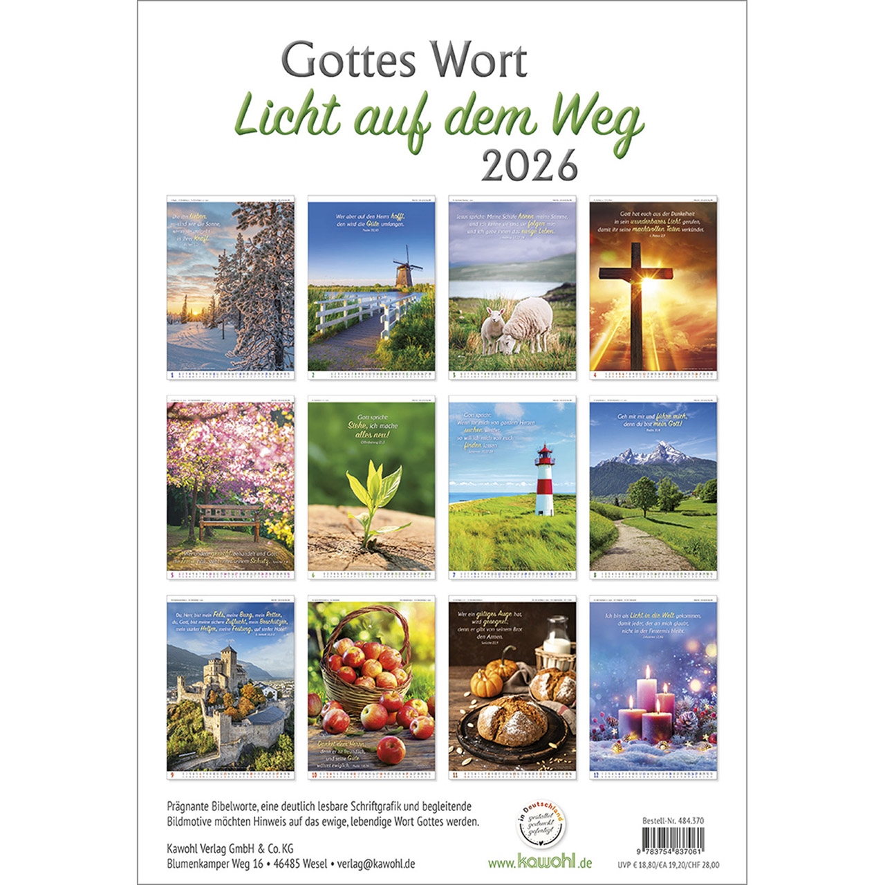 Wandkalender - Gottes Wort - Licht auf dem Weg 2026