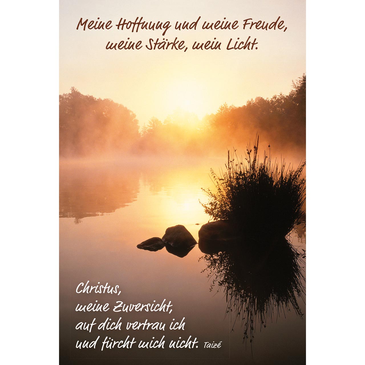 Meine Hoffnung Faltkarte - Meine Hoffnung - See Nebel Sonne