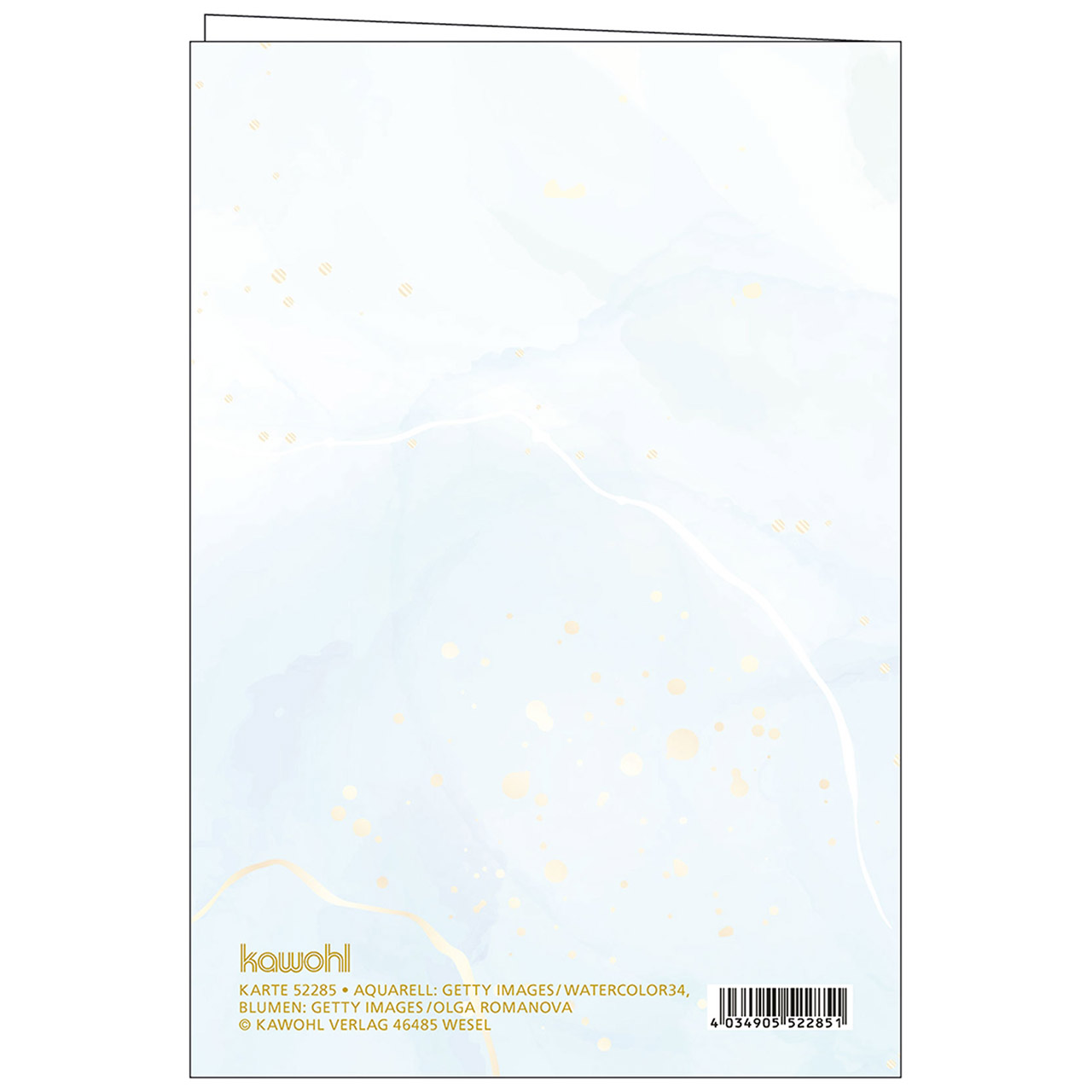 Faltkarte - Herzliche Segenswünsche zur Goldhochzeit - Grafik Blumen blau