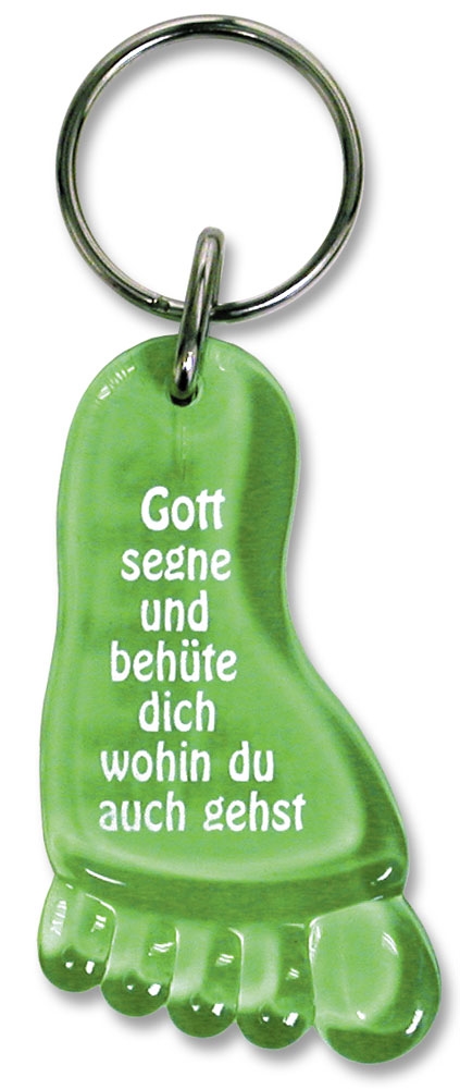 Schlüsselanhänger 'Fuß' grün