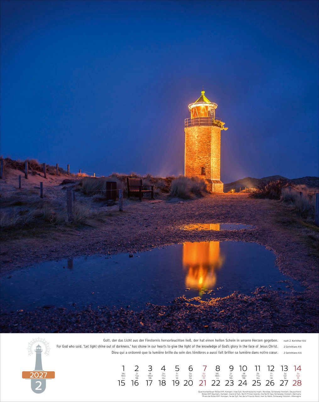 Wandkalender - Leuchttürme - Lighthouses - Phares 2027