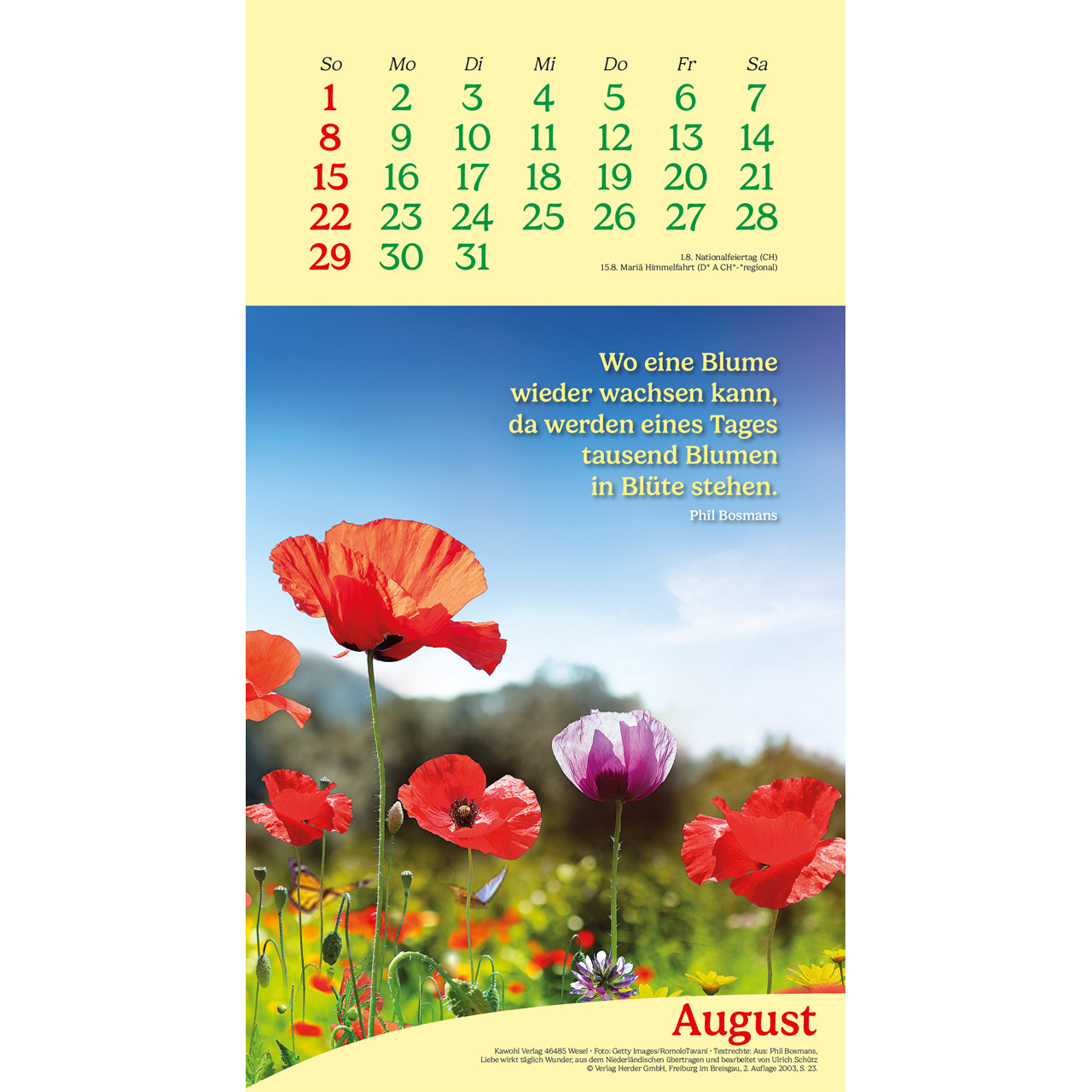 Wandkalender - Vitamine fürs Herz 2027