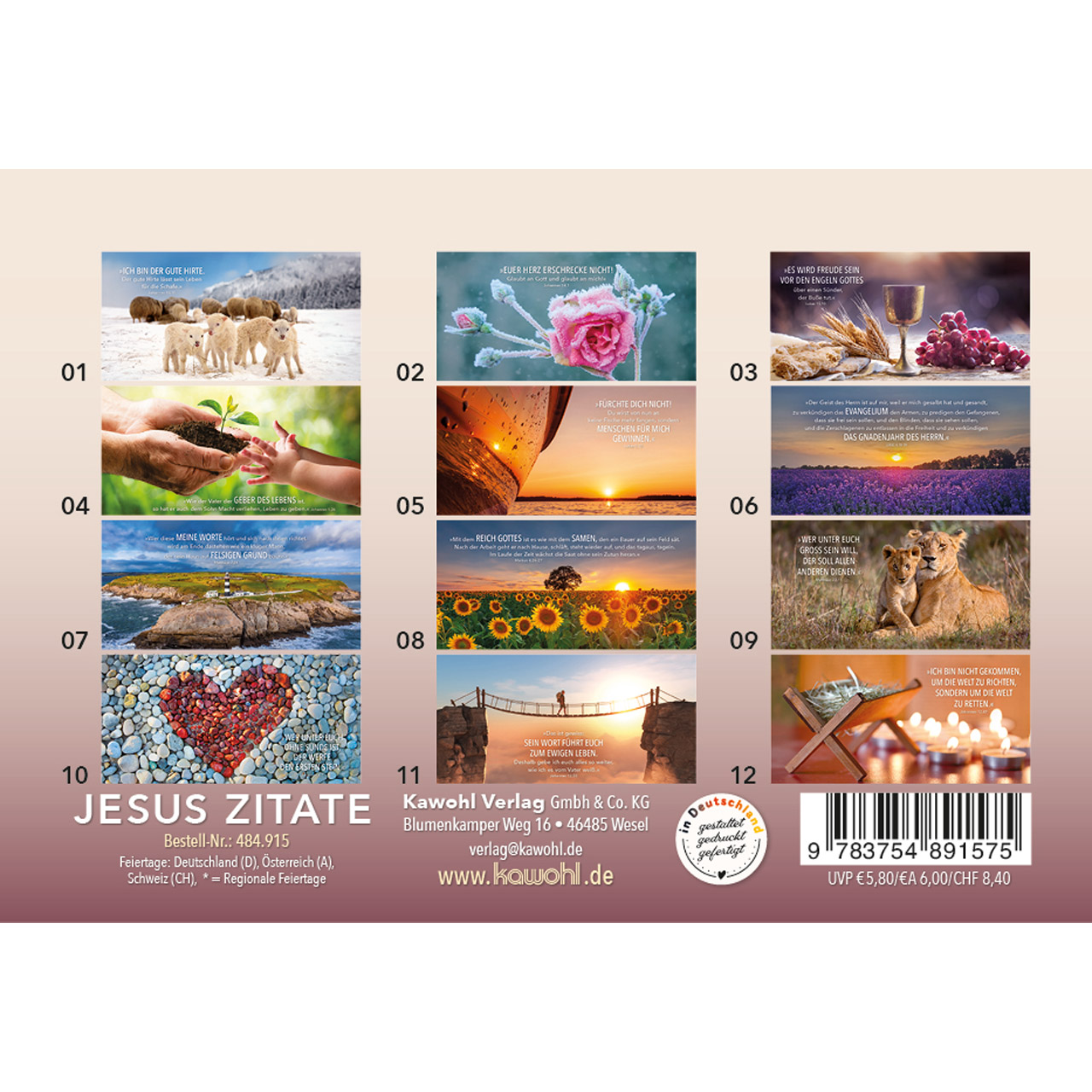 Aufstellkalender - Jesus Zitate 2027