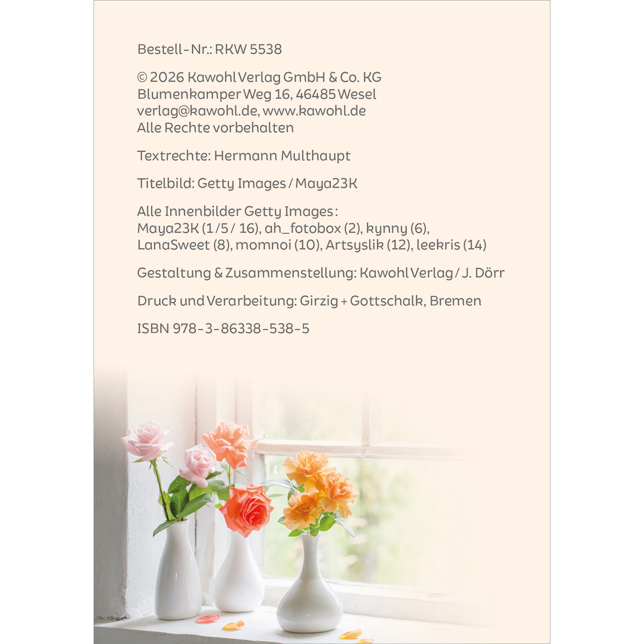 Grußheft - Sei behütet im neuen Lebensjahr - Vase Fenster Fensterbank Blumen