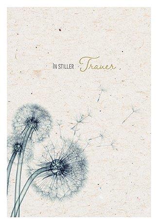 Faltkarte - Faltkarte 'In stiller Trauer' - Faltkarte Pusteblumen