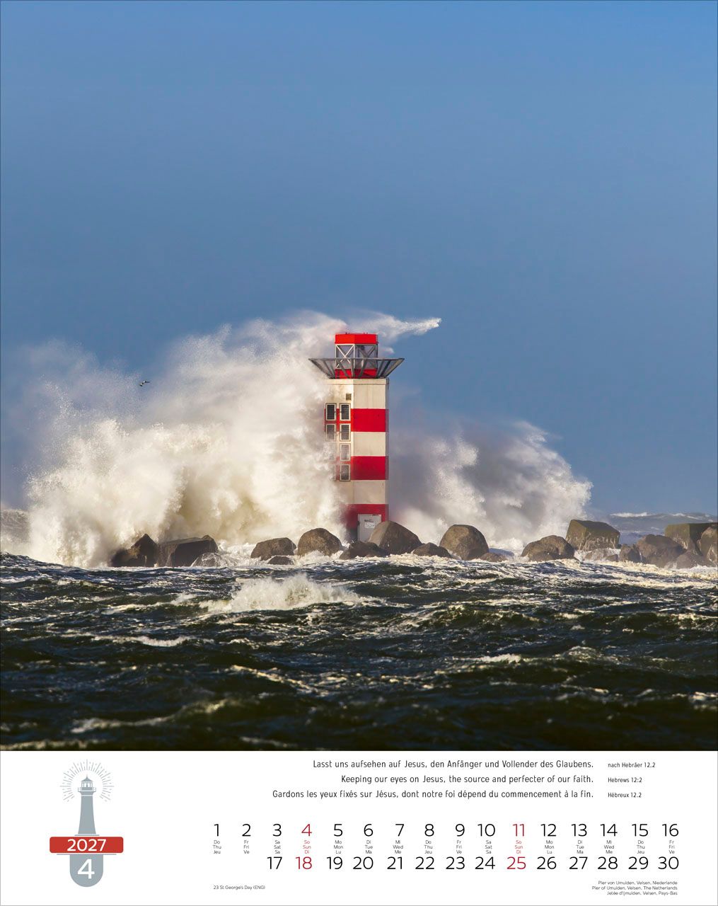 Wandkalender - Leuchttürme - Lighthouses - Phares 2027