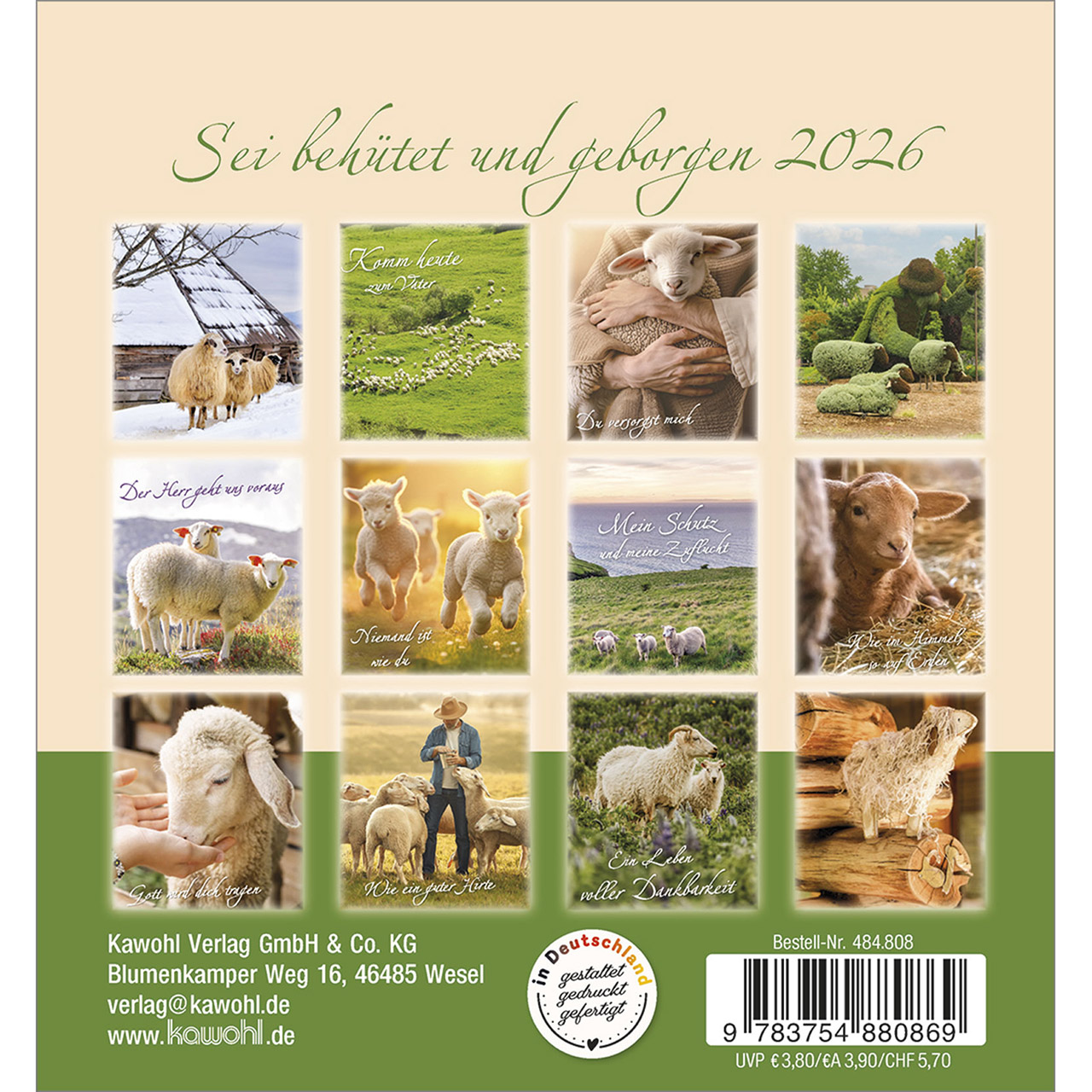 Tischkalender - Sei behütet und geborgen 2026