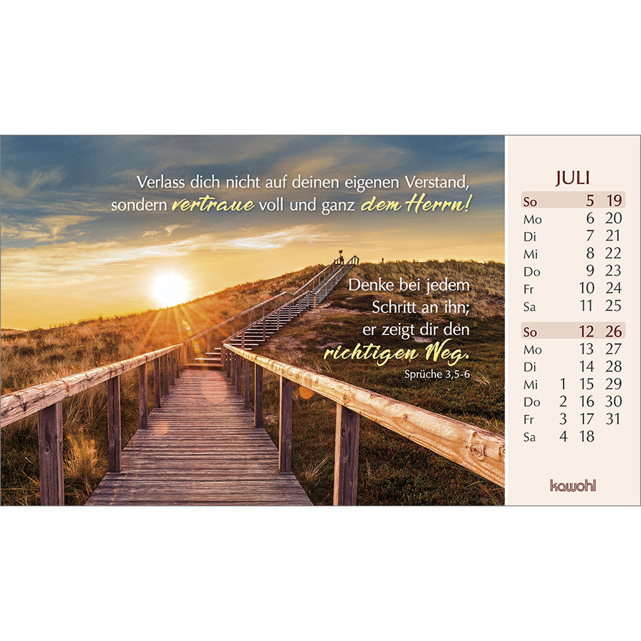Postkartenkalender - Heute und morgen bin ich geborgen 2026
