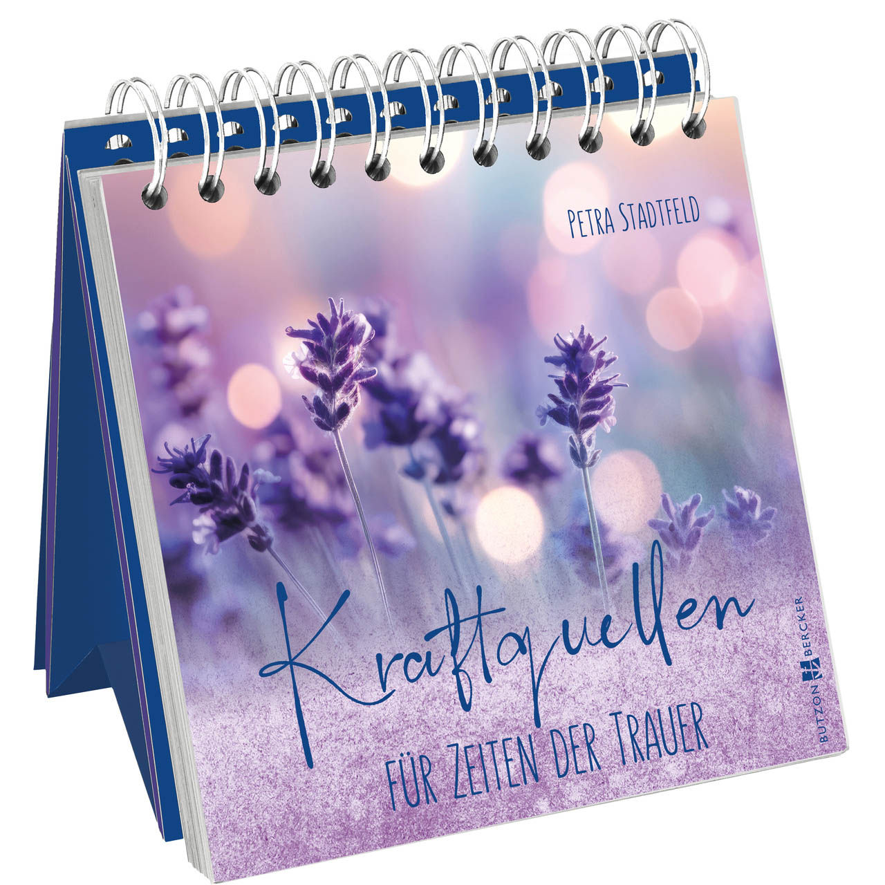 Aufstellbuch - Kraftquellen für Zeiten der Trauer - Lavendel Blüten Blumen Muster