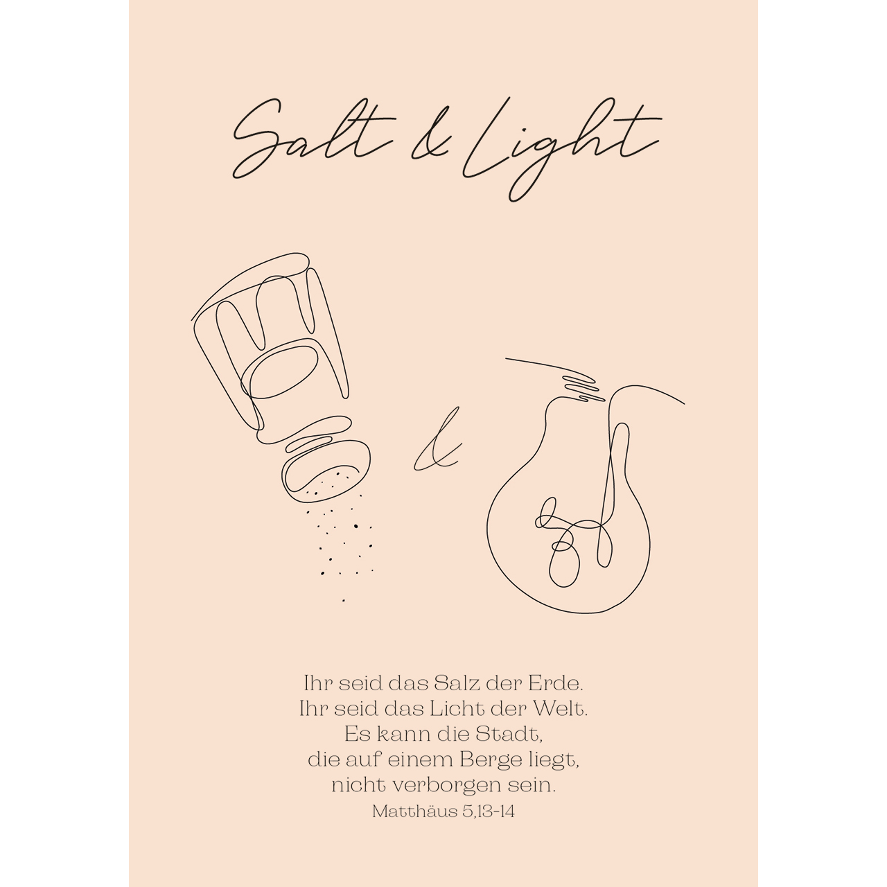 Postkarten - Salt & Light - Salz Streuer Glühbirne Lampe Leuchte