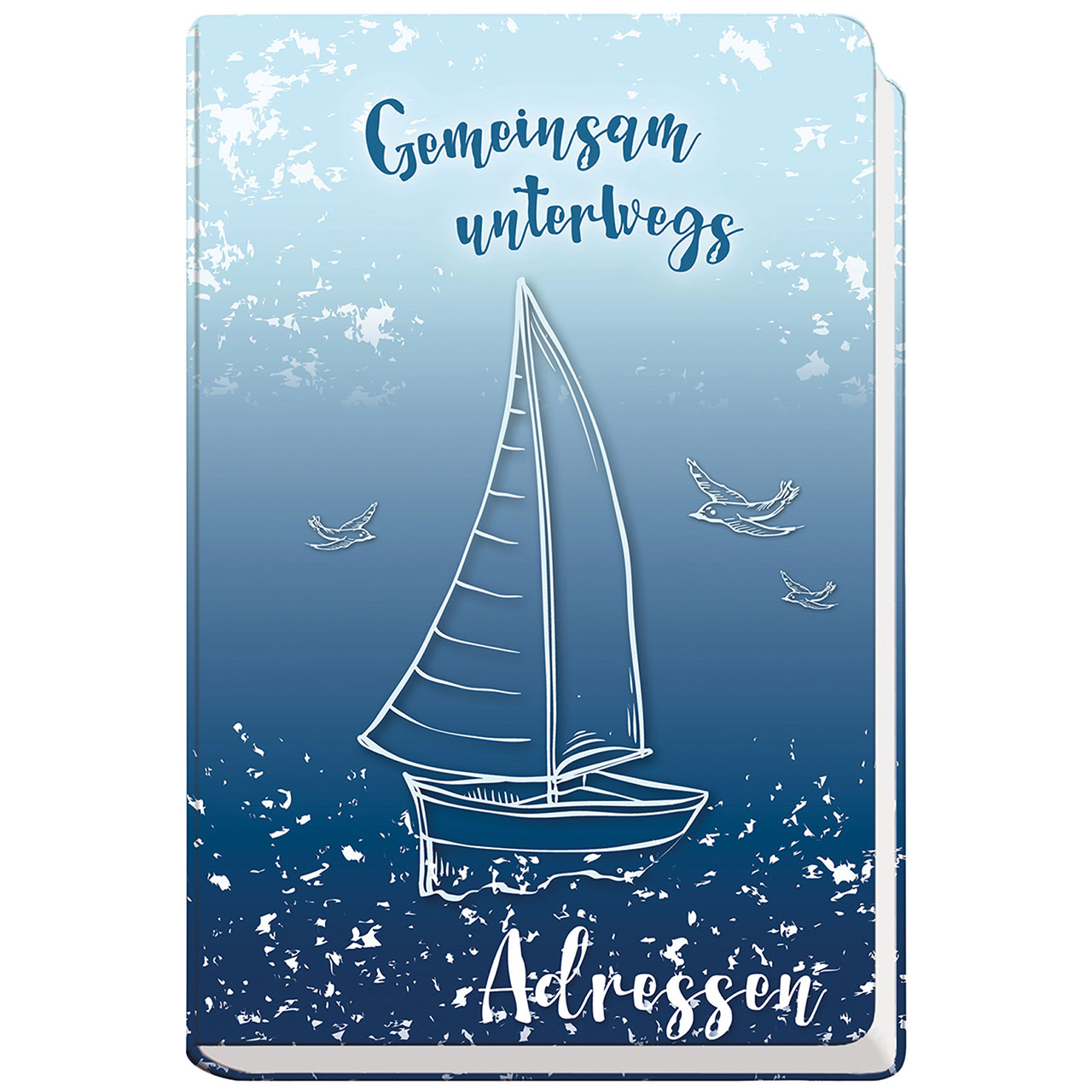 Adressbuch - Gemeinsam unterwegs - Adressen - Grafik Segelboot Möven Meer