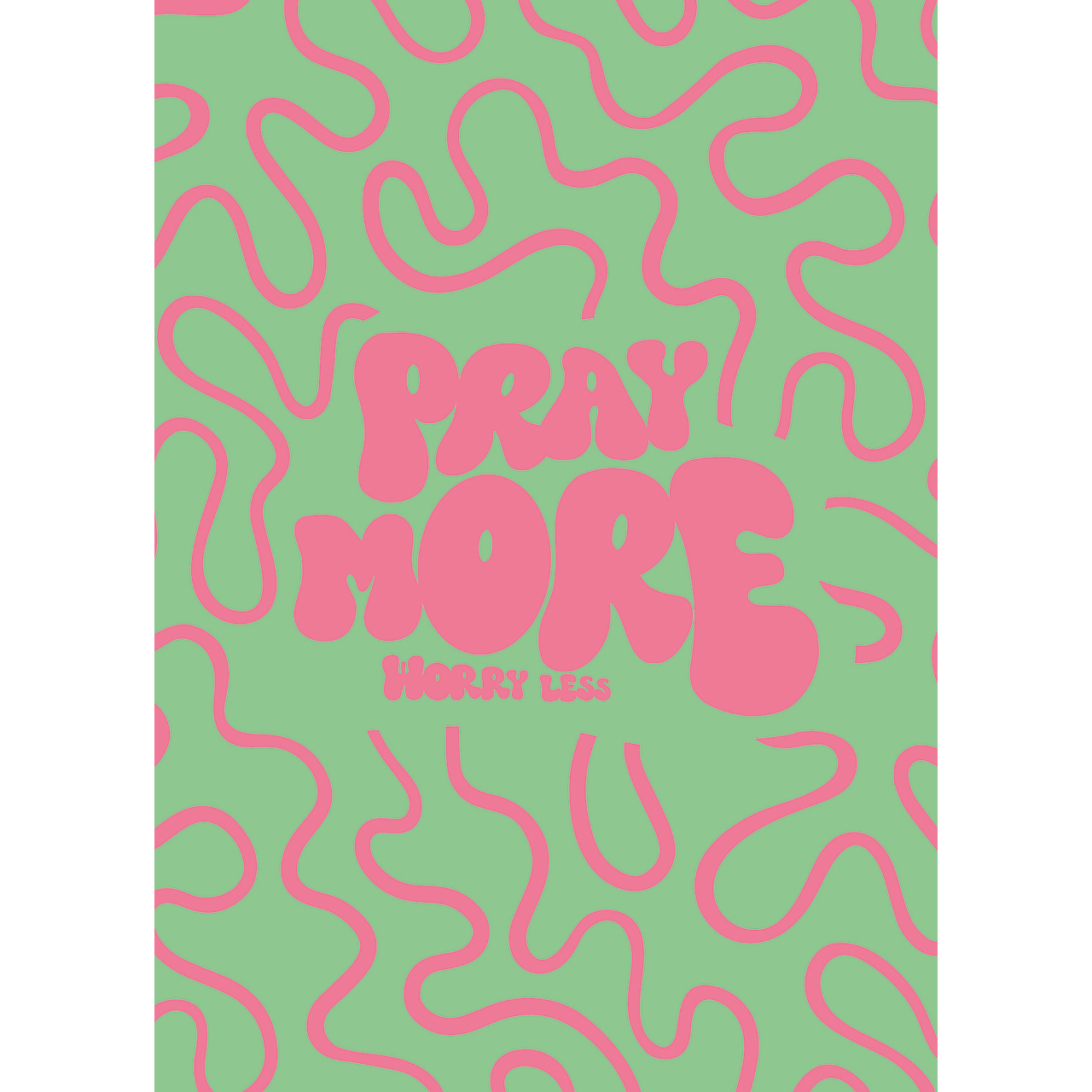 Postkarten - Pray more - worry less - Abstraktes Grafikmuster bunt