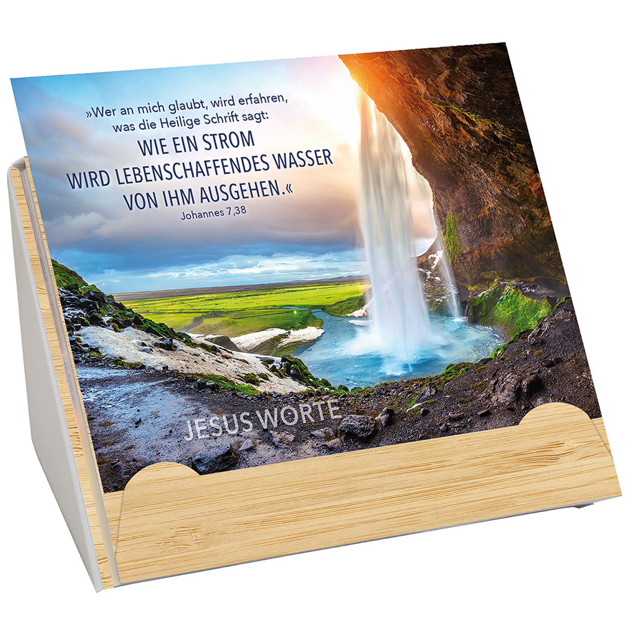 Karten-Aufstell-Etui - Seid ohne Sorge - Sonne Bäume Vögel Vogelschwarm