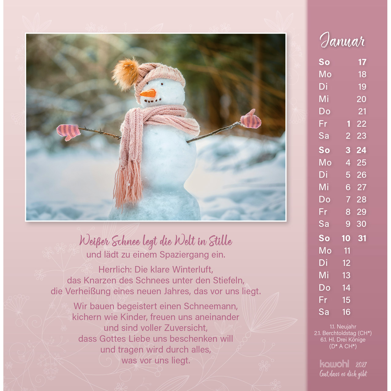 Postkartenkalender - Gut, dass es dich gibt 2027