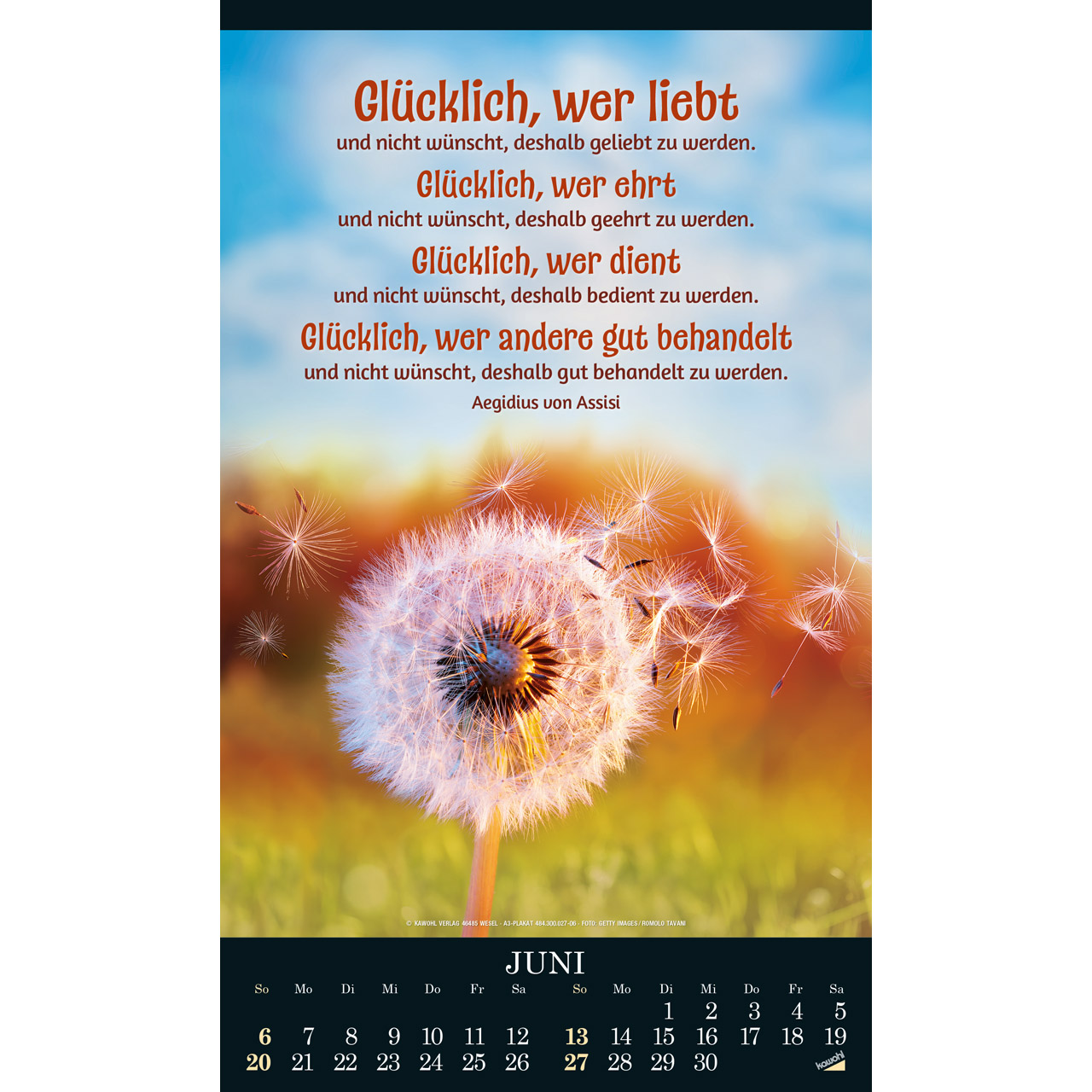 Posterkalender - Alles in uns schweige 2027