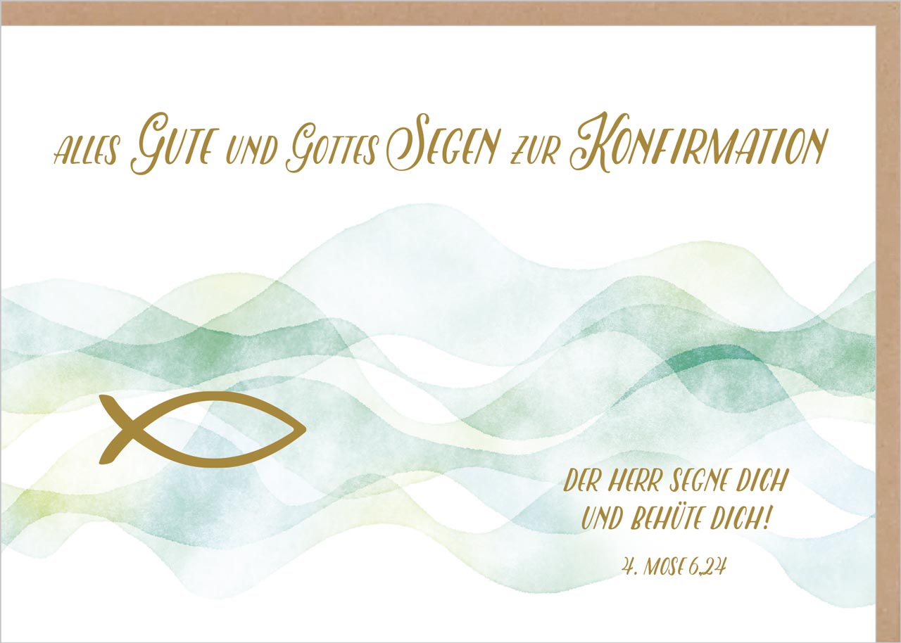 Faltkarte - Faltkarte 'Alles Gute und Gottes Segen zur Konfirmation'