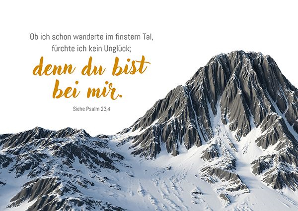 Postkarte - Postkarte 'Ob ich schon wanderte im finstern Tal, fürchte ich kein Unglück, denn