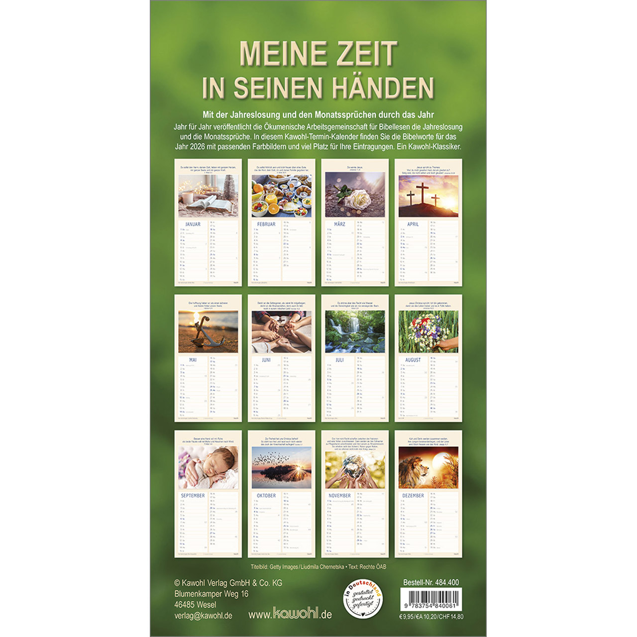 Terminkalender - Meine Zeit in seinen Händen 2026
