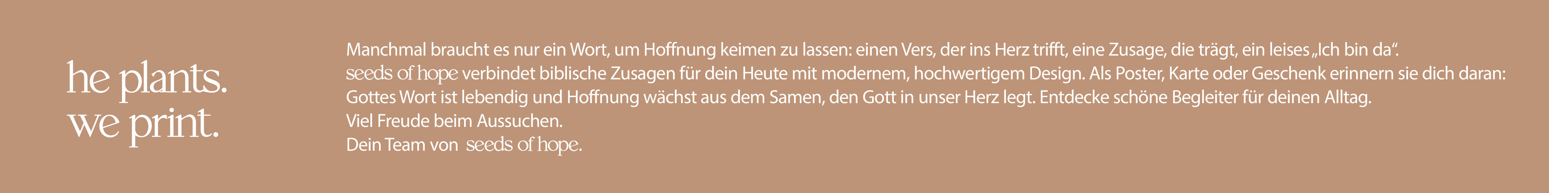Werbebanner von seeds of hope