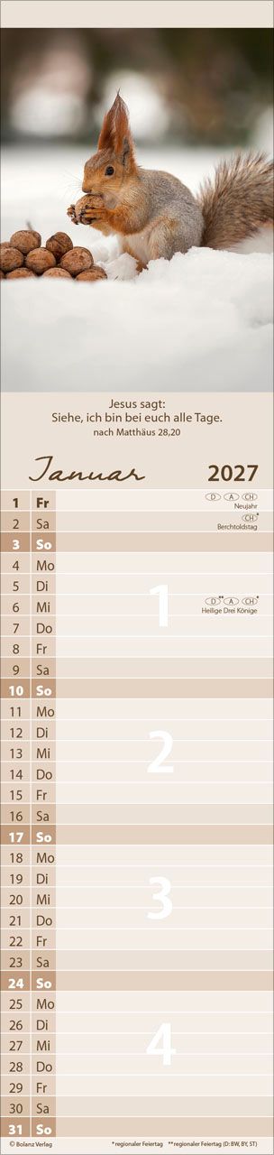 Terminkalender - Für Euch 2027 Streifenterminkalender
