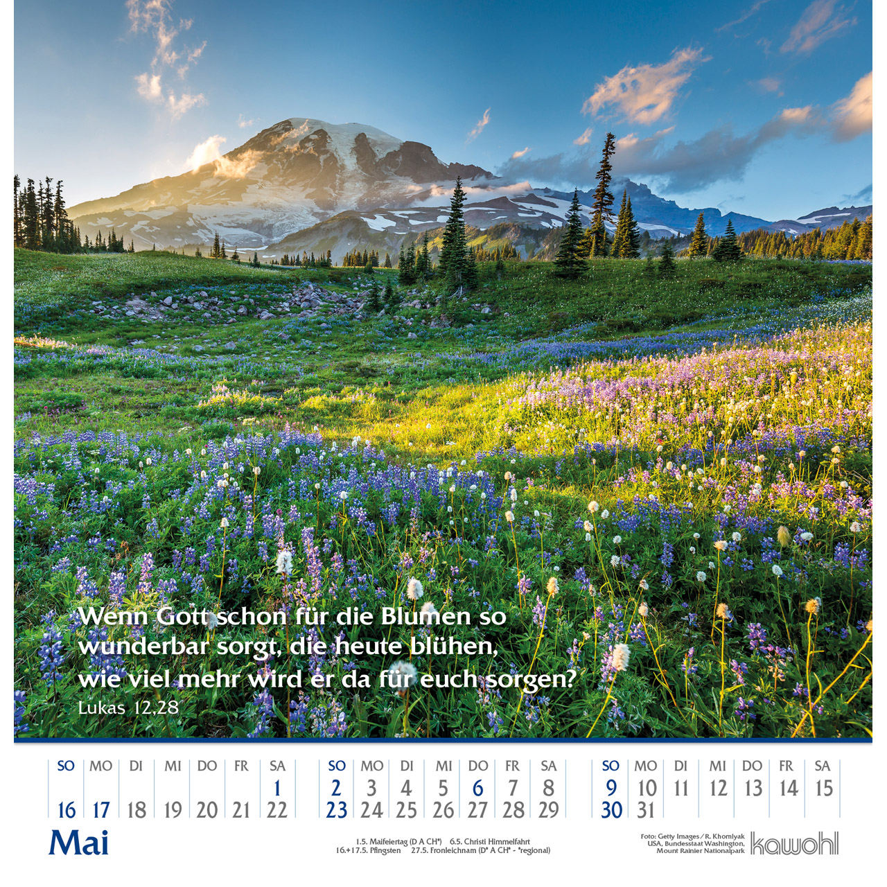 Wandkalender - Glanz der Berge 2027
