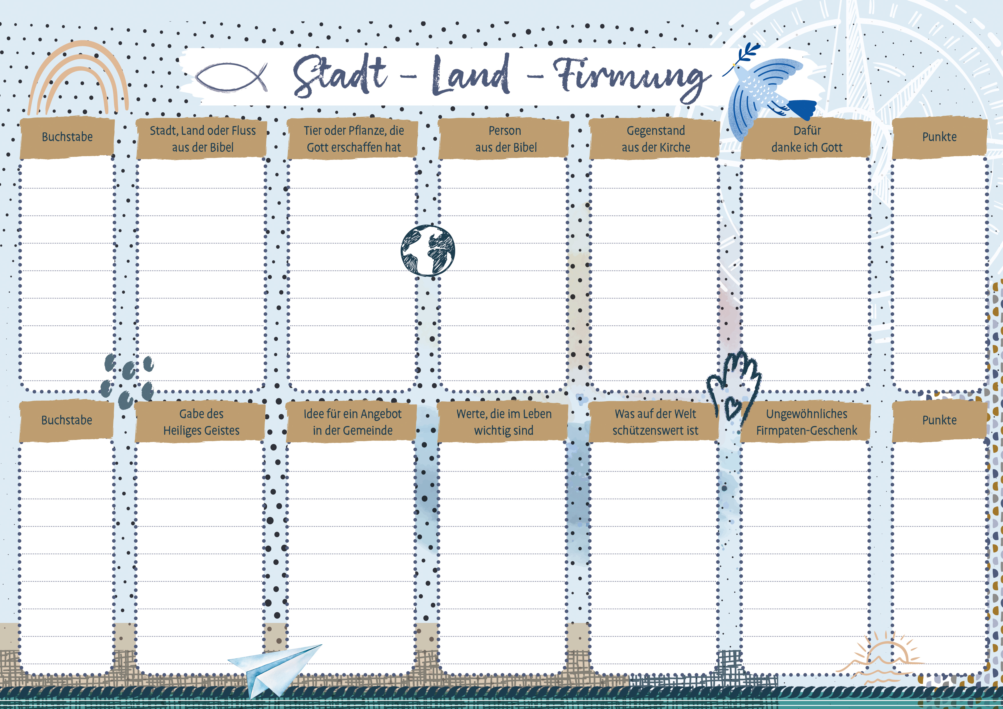 Spiel & Spaß - Stadt - Land - Firmung