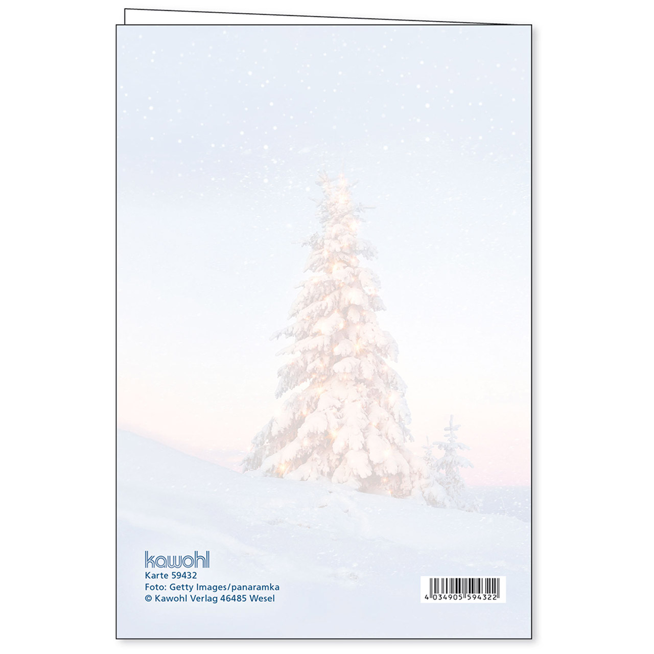 Faltkarte - Frohe Weihnachten - Winterlandschaft Schnee Tannenbaum