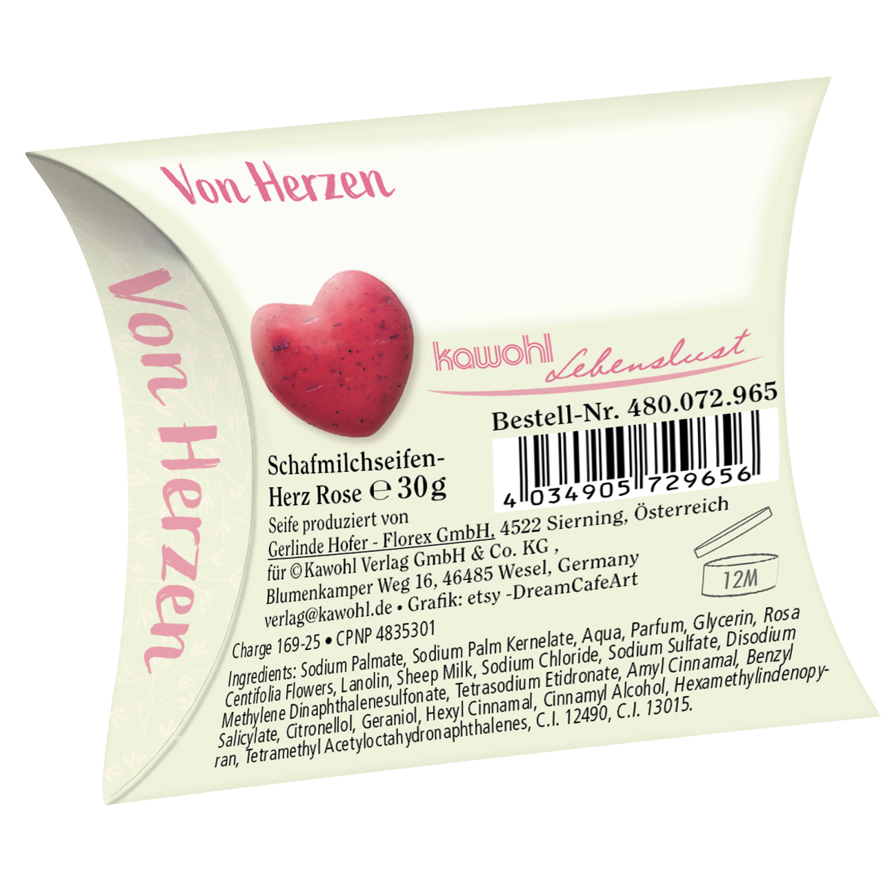 Seife - fest - Vielen Dank - Blumenmotiv Grafik