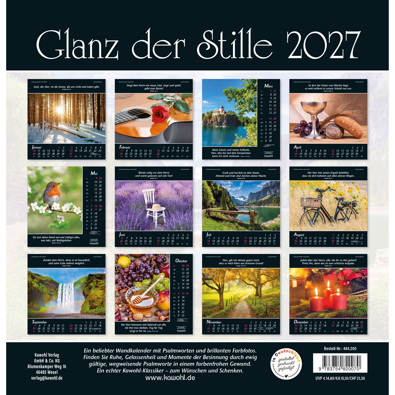 Wandkalender - Glanz der Stille 2027