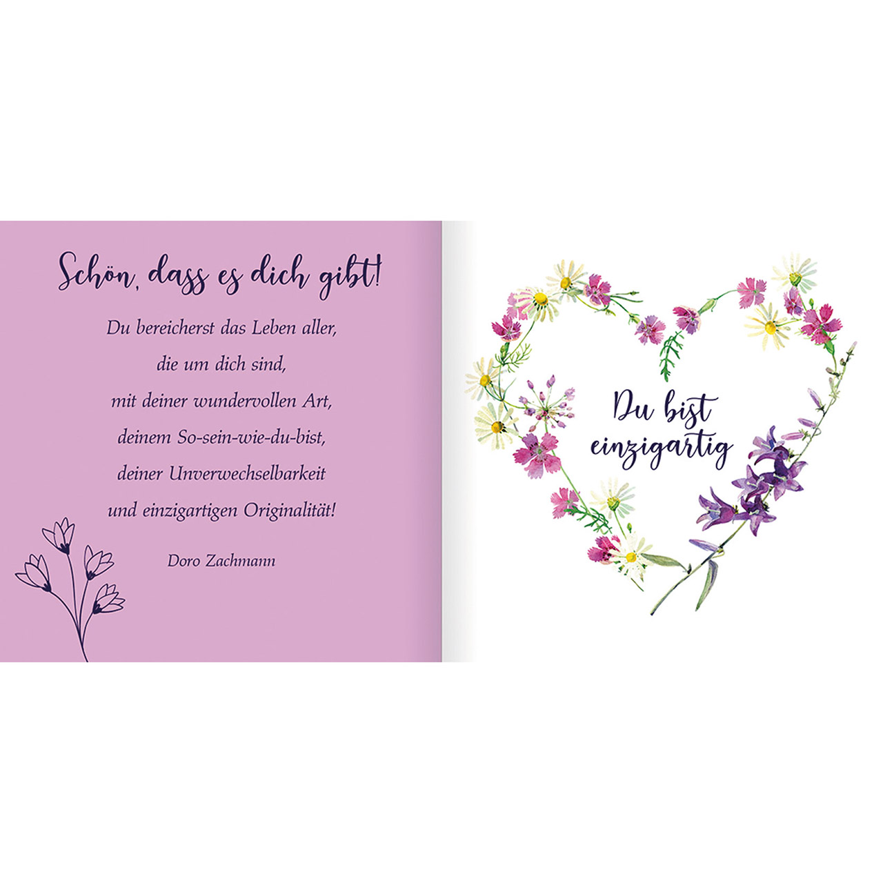 Geschenkbuch - Ganz wundervoll du - Blumenwiese Wildblumen Schmetterlinge