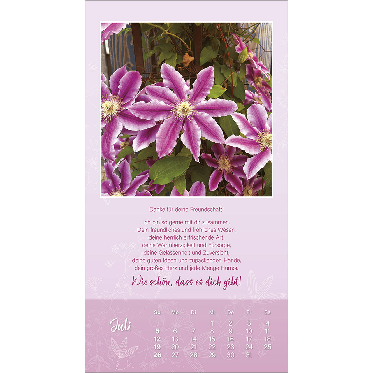Wandkalender - Schön, dass es dich gibt 2026
