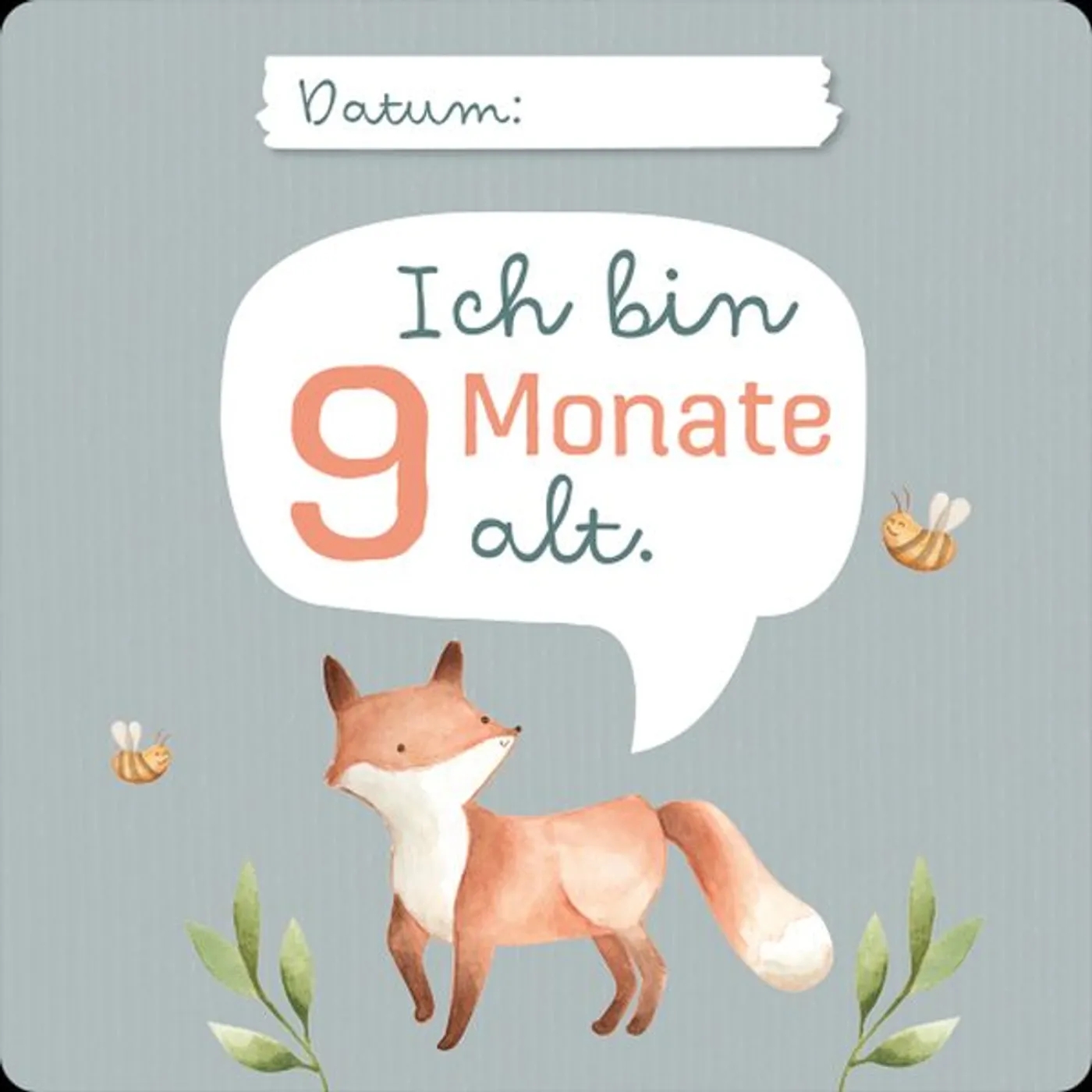 Karte - Mein erstes Jahr - Giraffe Blumen