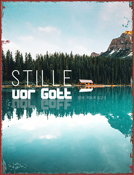 Wanddekoration - Metallschild 'Stille vor Gott'