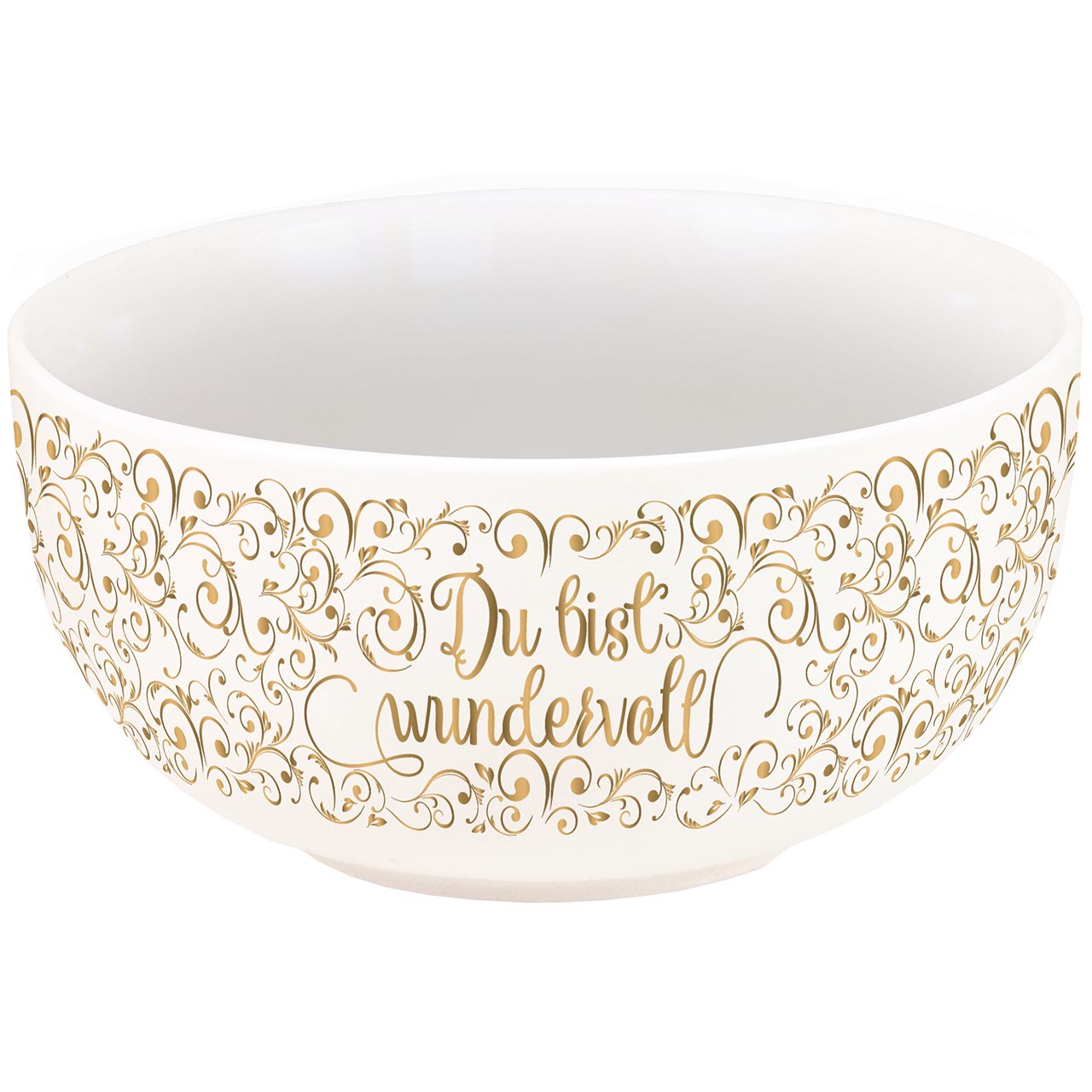 Müslischale - Du bist wundervoll - Ranken-Muster mit Echtgold-Dekor
