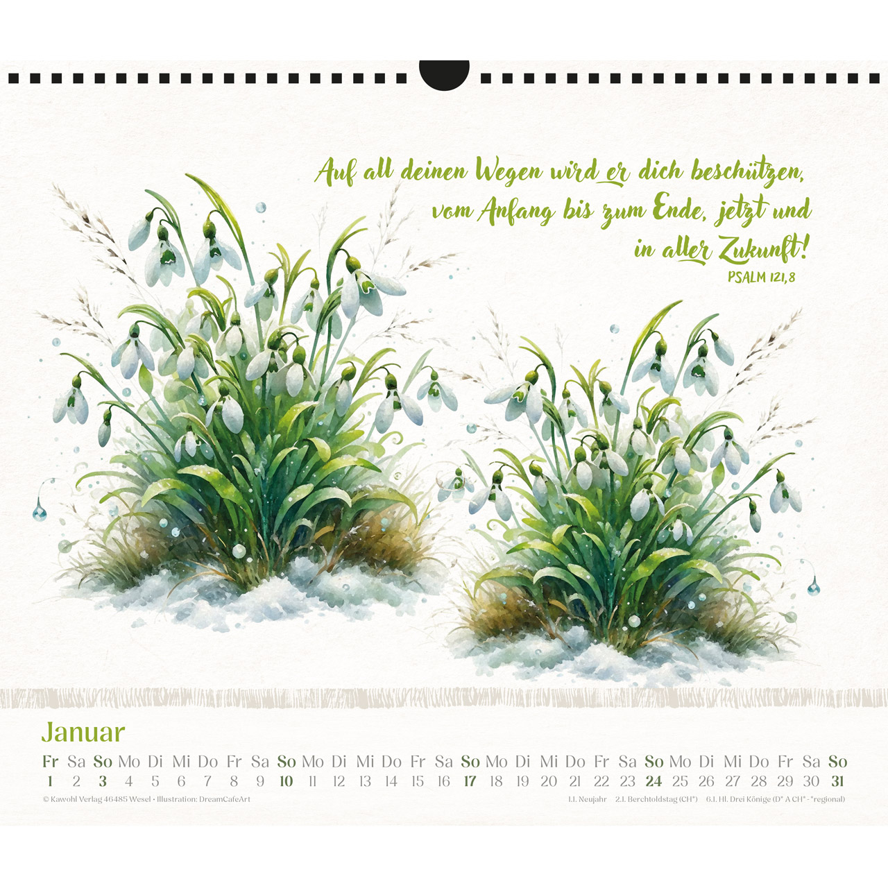 Wandkalender - Freude im Herzen 2027 - Blumenaquarelle, Aquarellmotive mit Blumen