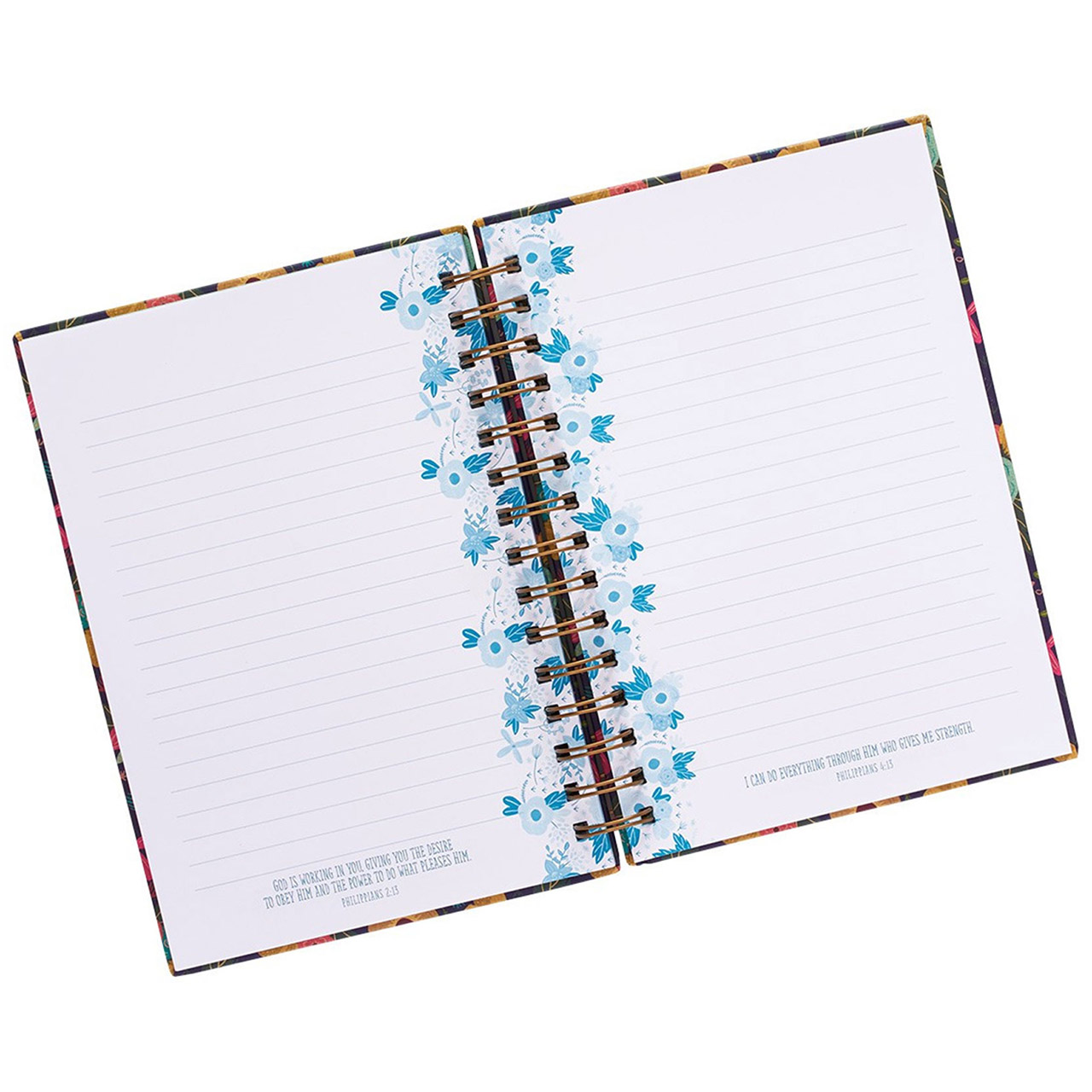 Notizbuch - grace upon grace - florales Motiv - dunkler Hintergrund