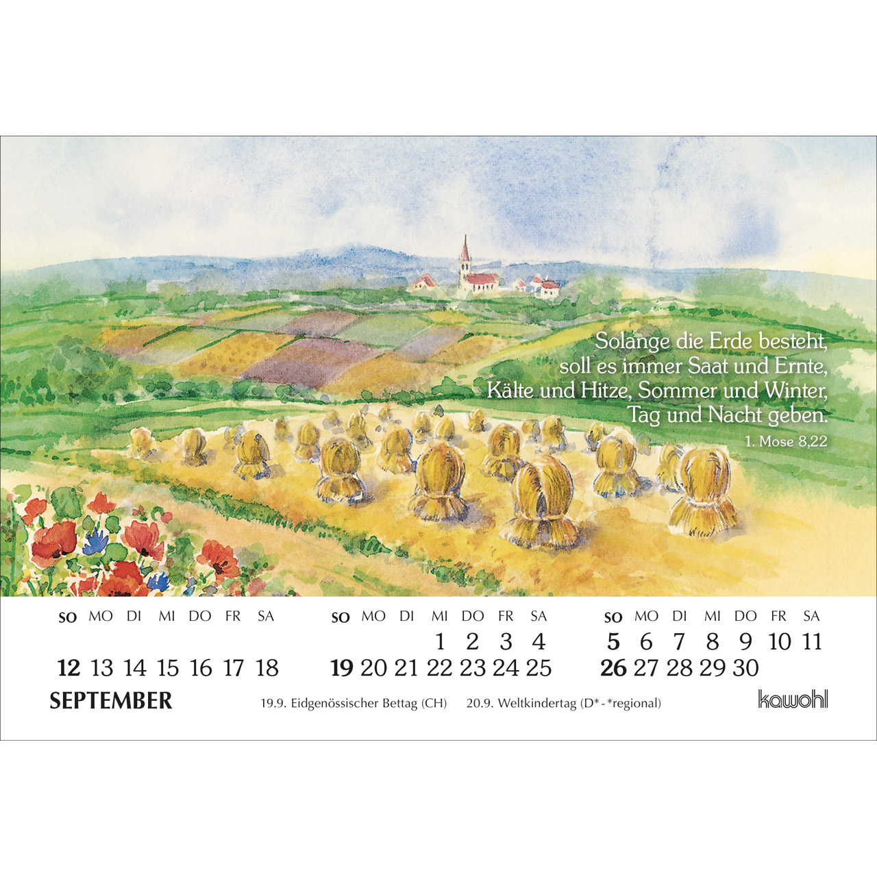 Aufstellkalender - Er sendet Tau und Regen 2027