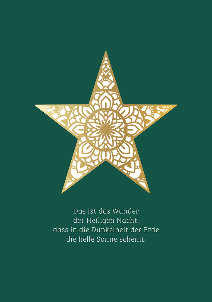 Faltkarte - Faltkarte 'Das ist das Wunder der Heiligen Nacht' - Karte Stern Muster