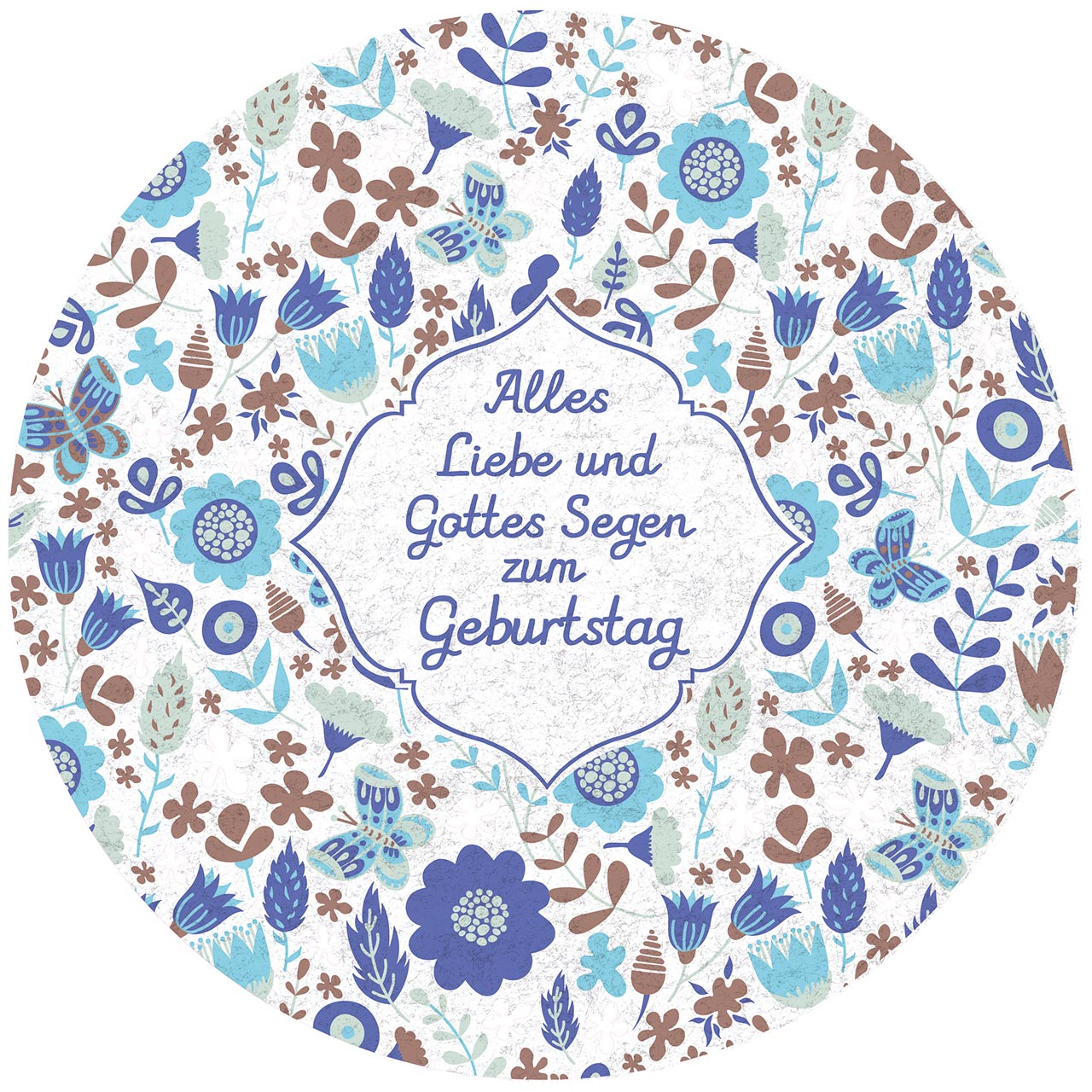 Untersetzer - Alles Liebe und Gottes Segen - <b>Blumen, grafisch</b>