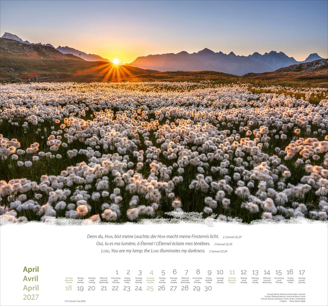Wandkalender - Berge - Montagnes - Mountains 2027 Wandkalender