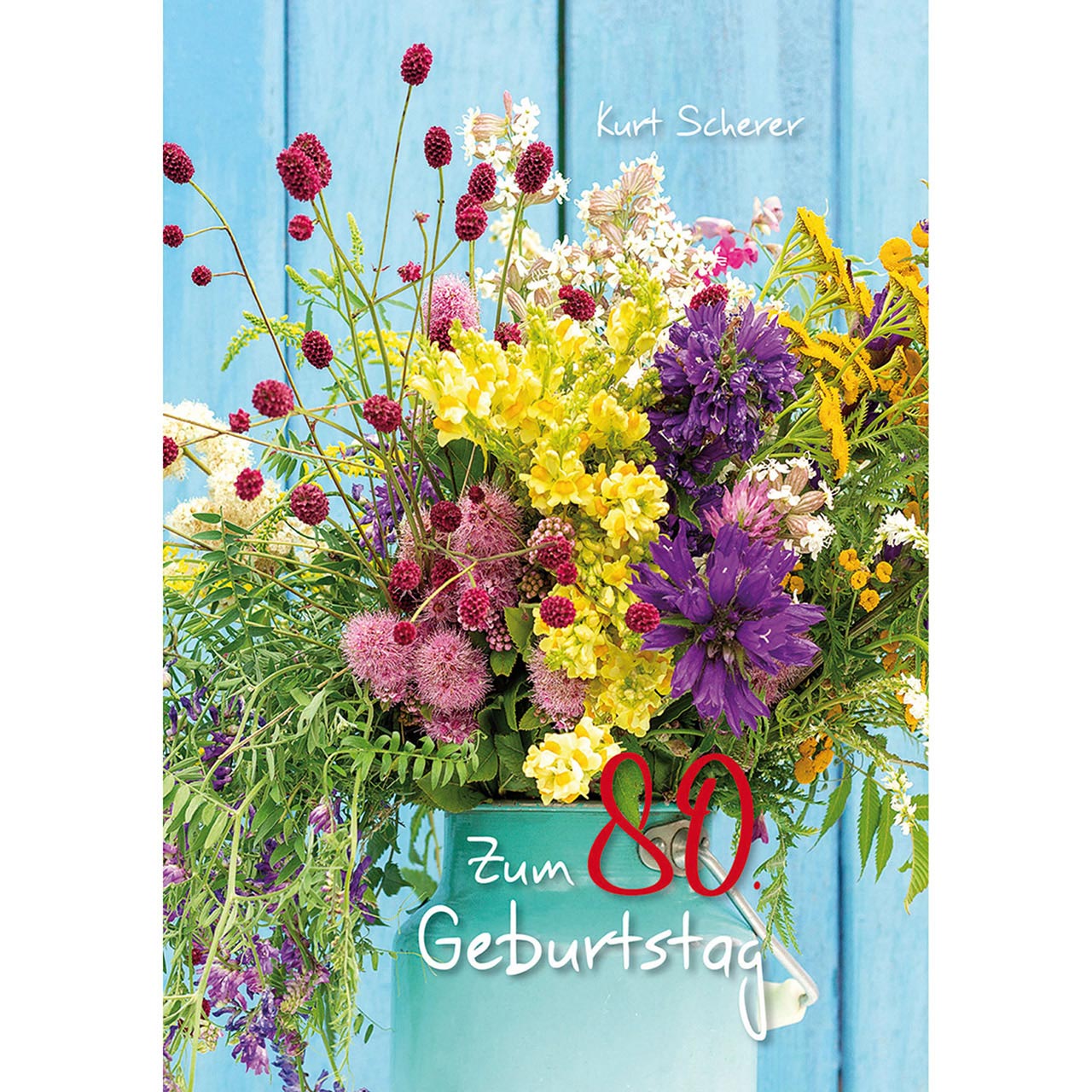 Grußheft - Zum 80. Geburtstag - Blumenstrauß Wildblumen