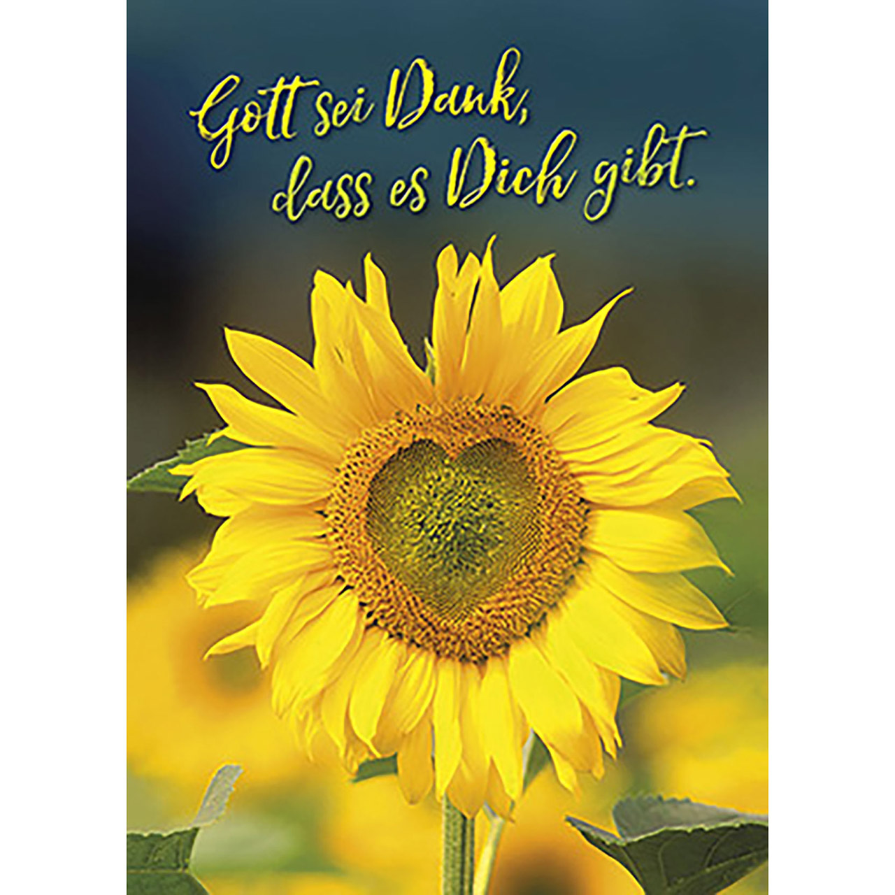 Gott sei Dank Poster - Gott sei Dank - Sonnenblume Herz