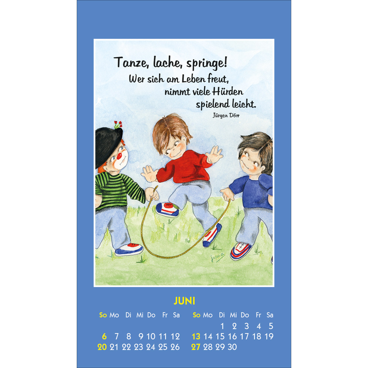 Aufkleberkalender - Kleine Clown-Grüße 2027