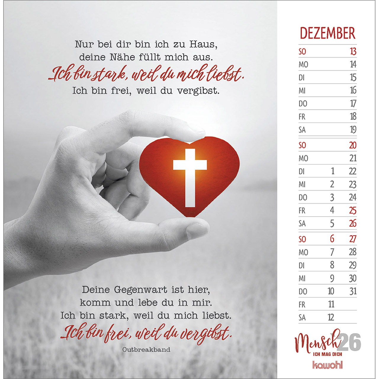 Postkartenkalender - Mensch ich mag dich 2026