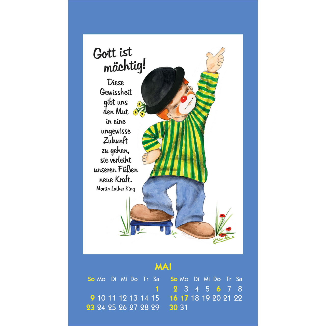 Aufkleberkalender - Kleine Clown-Grüße 2027