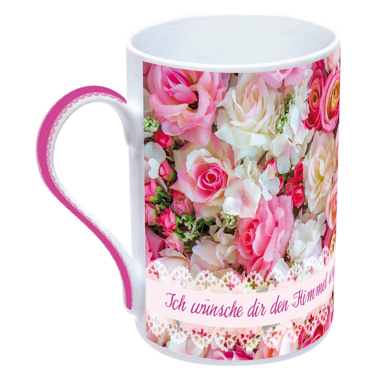 Tasse - Ich wünsche dir den Himmel - rosa Rosen