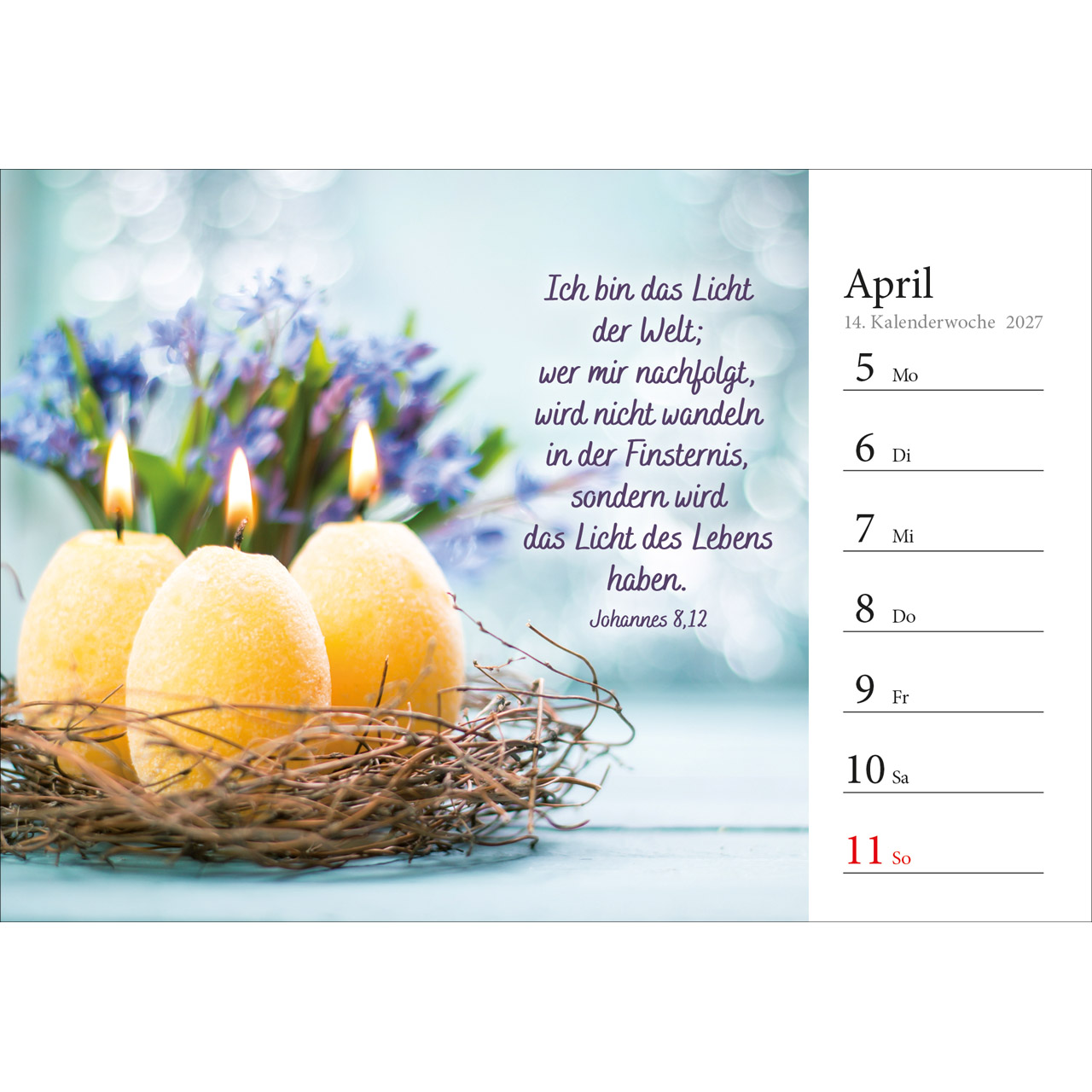 Aufstellkalender - In deine Hand stell ich den Tag 2027